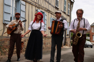 « A l&#039;occasion du 80ème anniversaire de la Libération et de la fin de la Seconde Guerre mondiale en Europe, les habitants de Toucy vont revivre à la mode « zazou » avec le concert du groupe Adèle Chignon dans un répertoire très prometteur mêlant MISTINGUETT ou Boris VIAN ce vendredi 09 mai à 18 heures ».