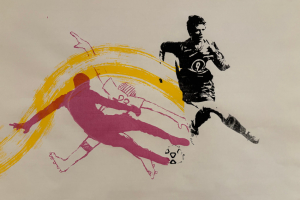 « L’art et le football font bon ménage jusqu’au 17 décembre au théâtre d’Auxerre avec l’exposition « Constellations » réalisée par les élèves de l’école des Beaux-Arts locale, à l’occasion des 120 ans de l’AJ Auxerre… ».